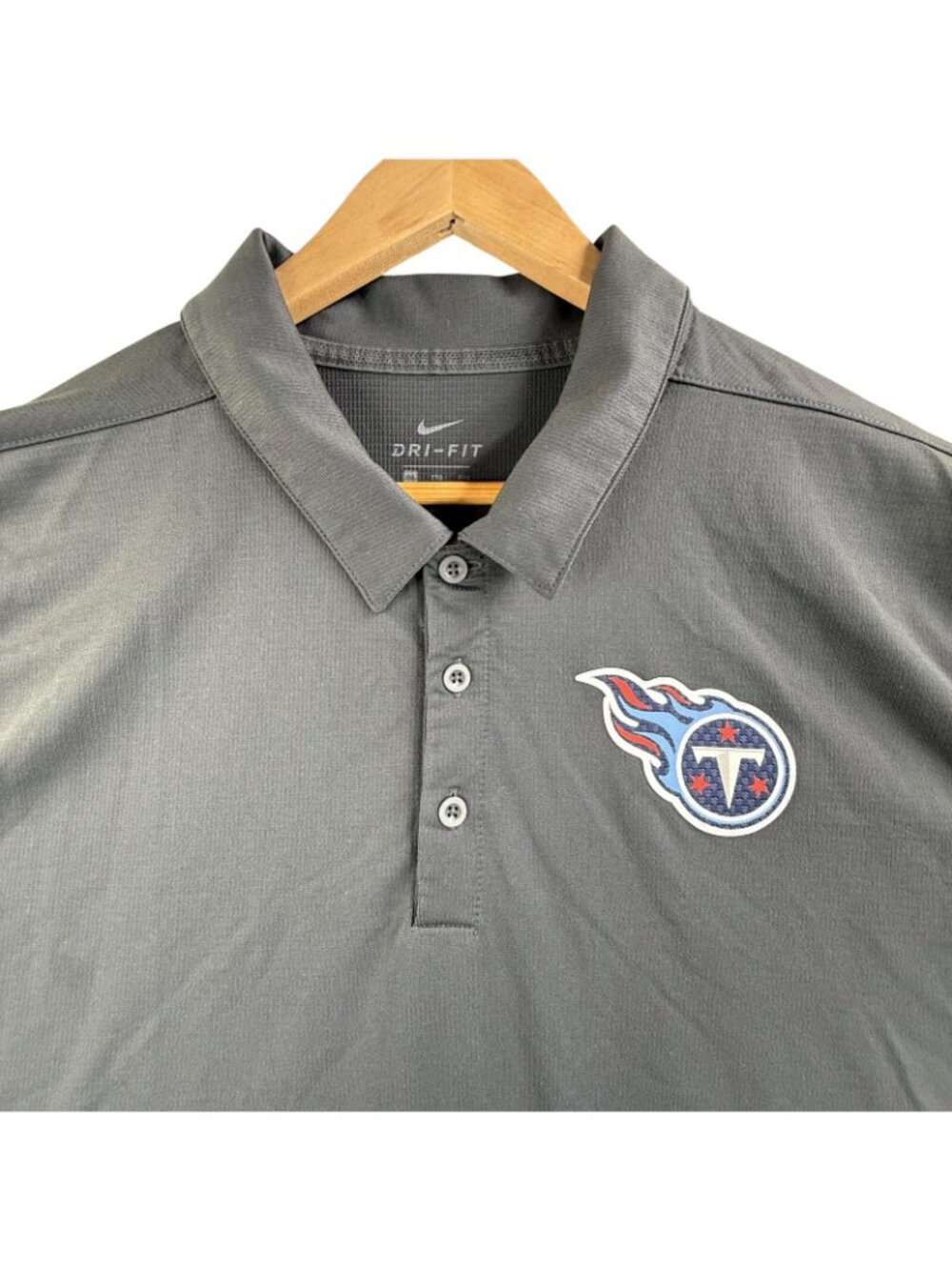 Tennessee Titans Shirt Mens 2XL Gray NFL Football Nike Dri Fit Golf Polo - Picture 4 of 12